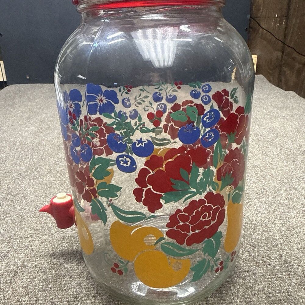 Vintage Anchor Hocking Glass Beverage Dispenser Sun Tea 90’s - Picture 5 of 9